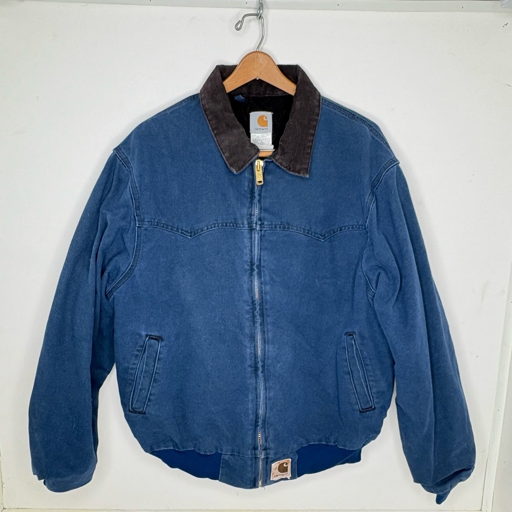 Vintage Carhartt Blue Bomber Zip Up Jacket Size XL